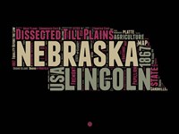 Framed Nebraska Word Cloud 1