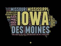 Framed Iowa Word Cloud 1