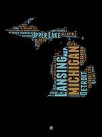 Framed Michigan Word Cloud 1