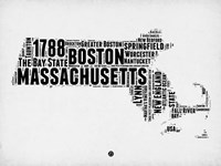 Framed Massachusetts Word Cloud 2
