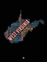 Framed West Virginia Word Cloud 1