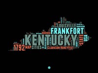 Framed Kentucky Word Cloud 1