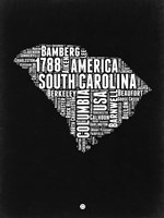 Framed South Carolina Black and White Map