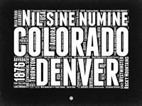 Framed Colorado Black and White Map