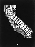 Framed California Black and White Map