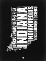 Framed Indiana Black and White Map