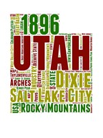 Framed Utah Word Cloud Map