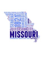 Framed Missouri Word Cloud Map