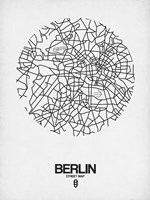 Framed Berlin Street Map White