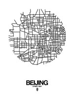 Framed Beijing Street Map White