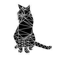 Framed Smart Black Cat Polygon