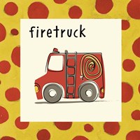 Framed 'Firetruck with Border' border=