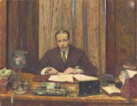 Framed Lucien Rosengart at his Desk 1930