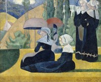 Framed Breton Women with Umbrellas, 1892