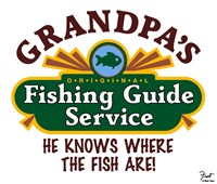 Framed Grandpa's Fishing Guide Service