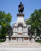 Framed Governor Thomas A. Hendricks Monument at Indiana State Capitol Building