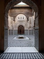 Framed Al-Attarine Madrasa built by Abu al-Hasan Ali ibn Othman, Fes, Morocco