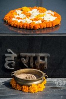 Framed Gandhi Tomb, Raj Ghat, New Delhi, India