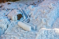 Framed Frozen Staircase by Seljalandsfoss Waterfall, Iceland