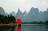 Framed Boat on Li River, Guilin, China