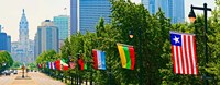 Framed National Flags of the Countries at Benjamin Franklin Parkway, Pennsylvania