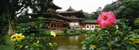 Framed Buddhist Temple, Byodo-in Temple, Koolau Range, Oahu, Hawaii