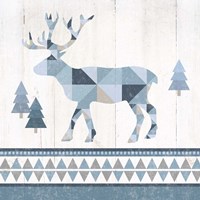 Framed 'Nordic Geo Lodge Deer IV' border=