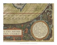 Framed Antique World Map Grid IX