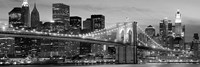 Framed Brooklyn Bridge at Night (Detail)