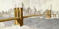 Framed Gilded Brooklyn Bridge