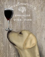 Framed Dog Au Vin Yellow Labrador