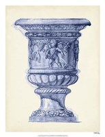 Framed Palace Urns in Indigo III