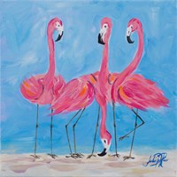 Framed Fancy Flamingos II