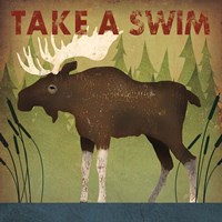 Framed Take a Swim Moose