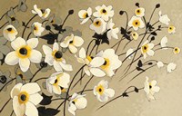 Framed Anemones Japonaises Blancs