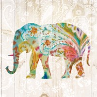 Framed Boho Paisley Elephant II