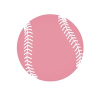 Framed Baby Pink Softball on White