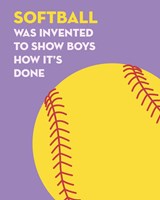 Framed Softball Quote - Yellow on Purple