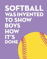 Framed Softball Quote - Yellow on Purple 2