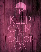 Framed Keep Calm and Gallop On - Pink