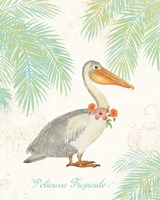 Framed 'Flamingo Tropicale I' border=