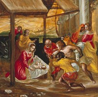 Framed Adoration of the Shepherds (manger scene)