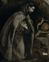 Framed Saint Francis in Prayer Before a Crucifix, c. 1590