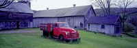 Framed Red Vintage Pickup