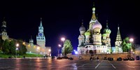 Framed Red Square at Night, Moscow