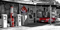 Framed Vintage Gas Station on Route 66