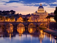 Framed Night View at St. Peter's Cathedral, Rome