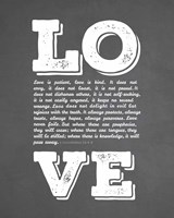 Framed Corinthians 13:4-8 Love is Patient - Chalkboard