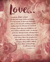 Framed Corinthians 13:4-8 Love is Patient - Pink Floral