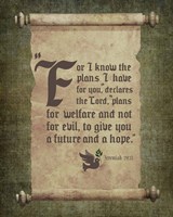 Framed Jeremiah 29:11 For I know the Plans I have for You (Scroll)